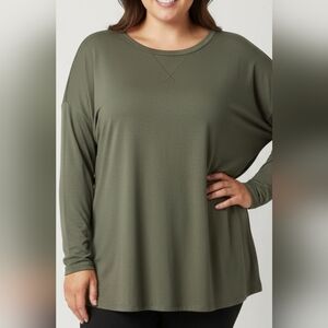 Time and Tru Women's Sage Long Sleeve Top